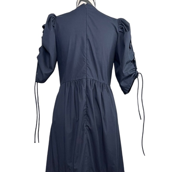 Sea New York 100% Cotton Puff Sleeve Sz XS Minimalist Babydoll Tiered Maxi Dress - Picture 6 of 16